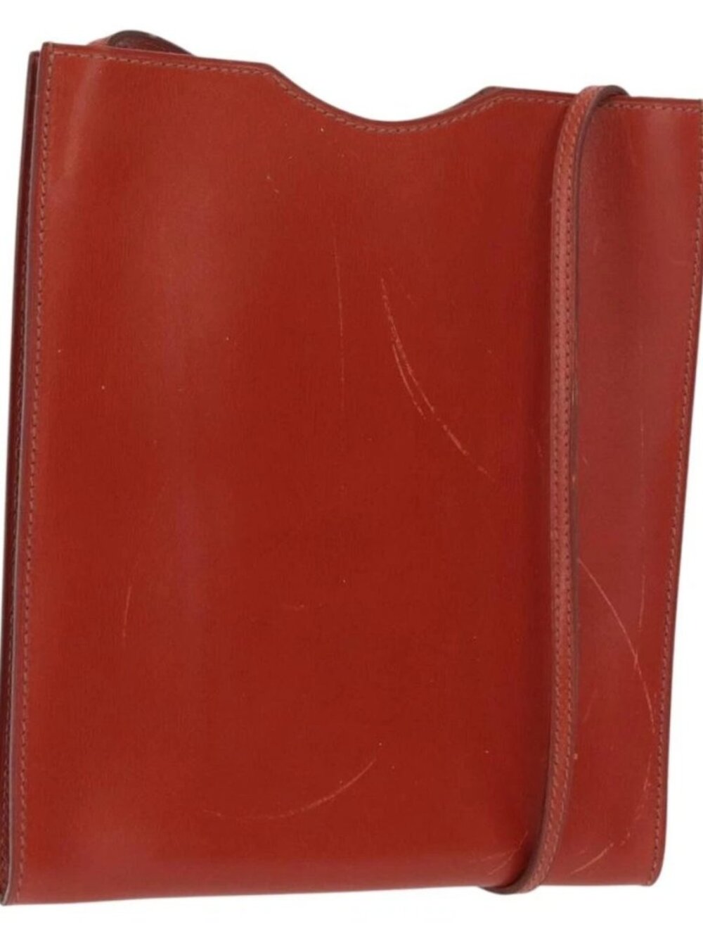 HERMES Shoulder Bag Leather Red Auth ep12834